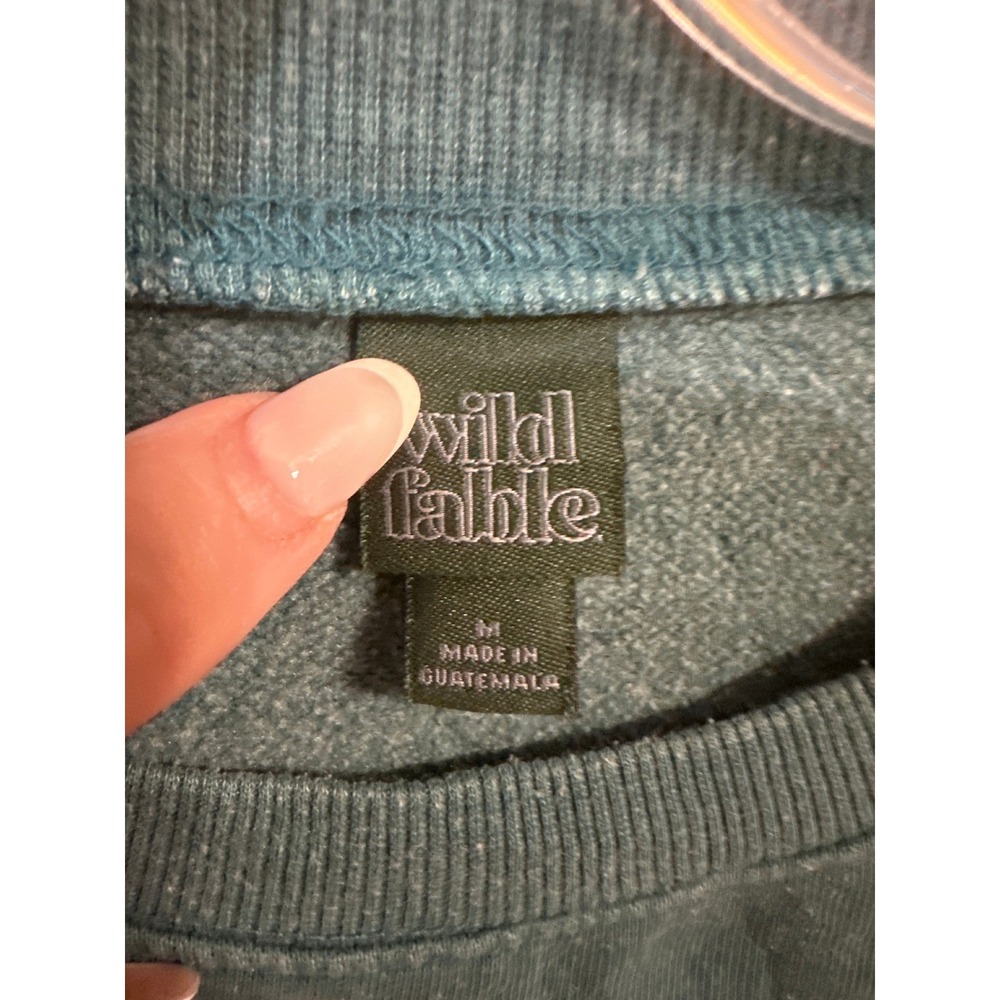 Wild Fable Womens Cropped Sweatshirt New York City Graphic Teal Blue Size M - Picture 3 of 4